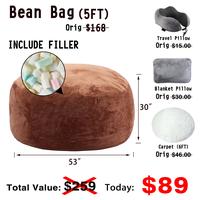 5FT Brown(Include Filler Upillow Blanket Carpet)