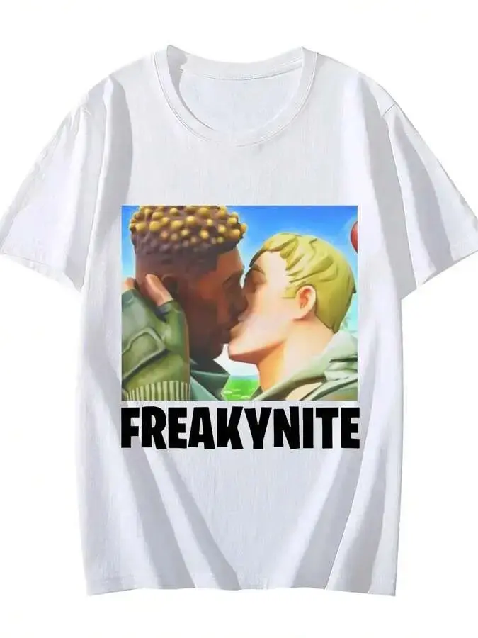 Fun Meme Graphic T Shirts Freakynite Parody Brainrot Joke T-Shirts Fashion Casual Loose Short Sleeve T-Shirt Streetwear Women
