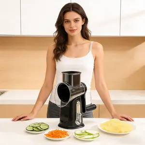 Rotary Cheese Grater Shredder, 5 Blade Mandoline Vegetable Slicer, Hand Crank Kitchen Slicer Shredder for Cheese Vegetables Nuts with Strong Suction Base For Home Cooks