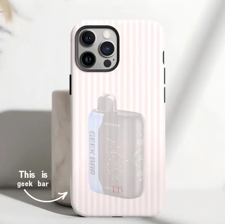 This is geek bar Custom Monogram Striped Phone Case - Personalized Design with Unique Patterns and Colors for Your Device