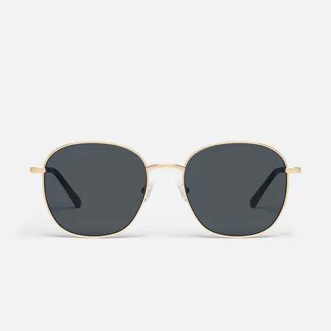 QUAY - JEZABELL Bold Oversized Round Metal Frame Sunglasses with Adjustable Silicone Nose Pads for Full Glam Energy