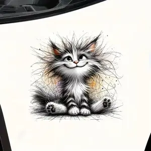 Cartoon Cat Pattern Car Sticker, Cute Cat Design Car Decal, Self Adhesive Sticker for Car Window, Laptop, Wall, Glass, Ceramic Surface, Sticker for Cars