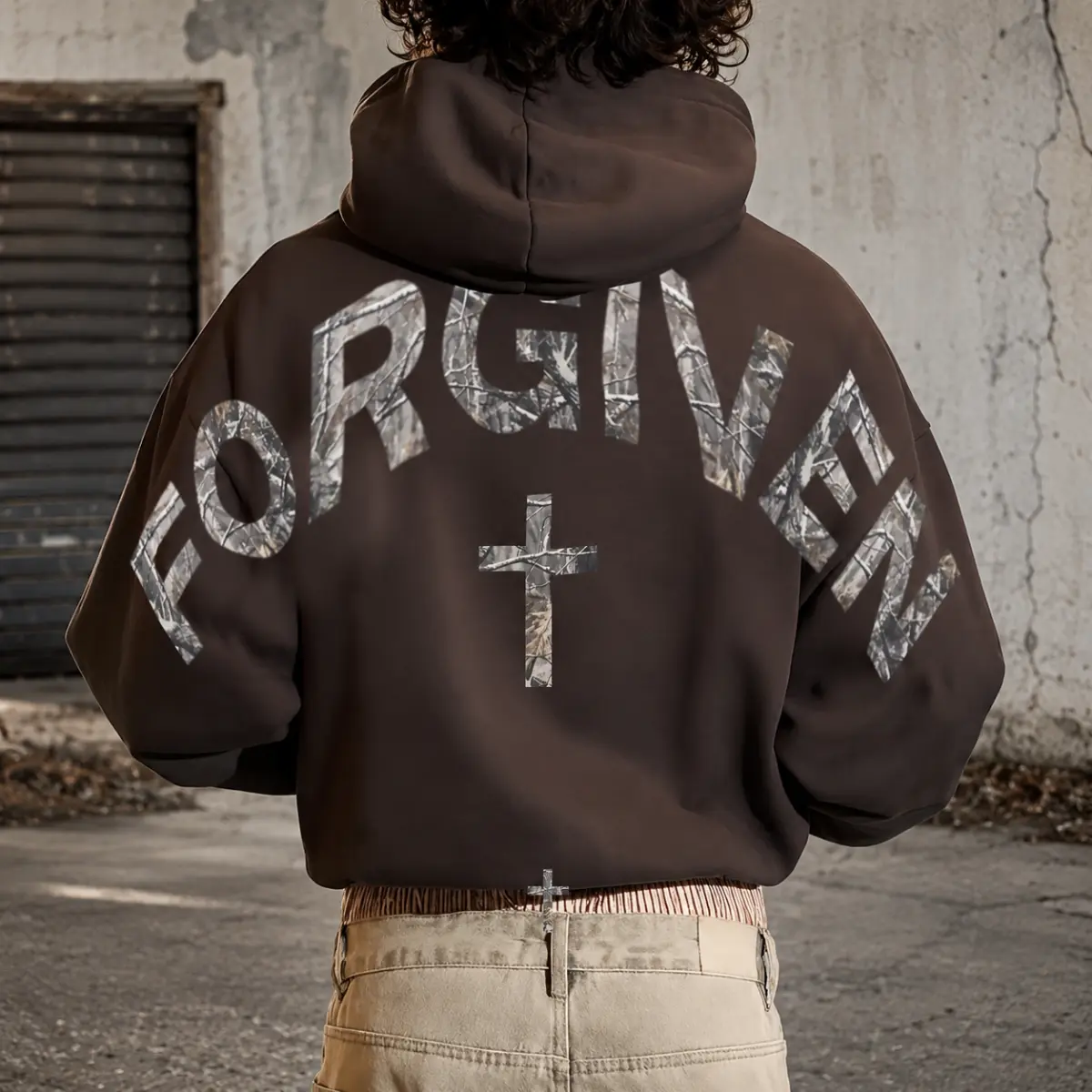 Camo Forgiven Cross Hoodie, Hunting Hoodie, Christian Faith Hoodie, Jesus Streetwear, Religious Hoodie Sweatshirt, Faith - Inspired Hoodie, Casual Outfit