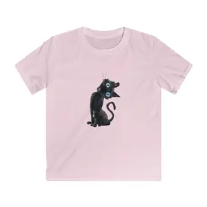 Women's Black Cat Fitted Short-Sleeve T-Shirt - Y2K Retro Soft Fabric Fashion Casual Wear, Coraline Vintage Movie Top, Gift for Cat Lovers