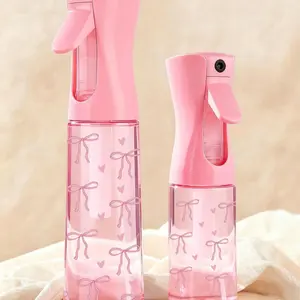Bow Tie Pattern PET Refillable Travel Spray Bottle,Professional High Pressure Atomizer Spray Bottle, 200ML/300ml High Pressure Continuous Automatic Airless Fine Mist Sprayer, Hair Styling Tools, Hair Care Products And Accessories, Salon Beauty Travel Esse
