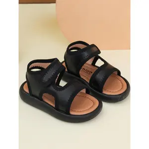 Girls' Velcro Closure Soft Sole Flat Sandals, Cute Design Toddler Walkers, Daily Wear Preferred Footwear