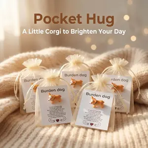 Mini 3D Corgi Pocket Hug Card, Cute Portable Party Gift for Home & Festive Use, Anxiety & Stress Relief Item