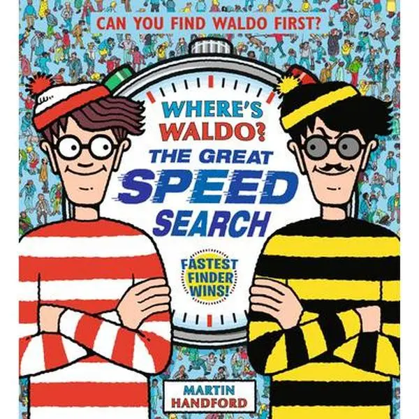 Where's Waldo?: The Great Speed Search English Hardcover Book by Martin Handford - Hidden Object Activity Book for Children, Challenges Fans, Adventure, Lays Flat for Head-To-Head Competition, Extra Games, Perfect Gift with Checklist