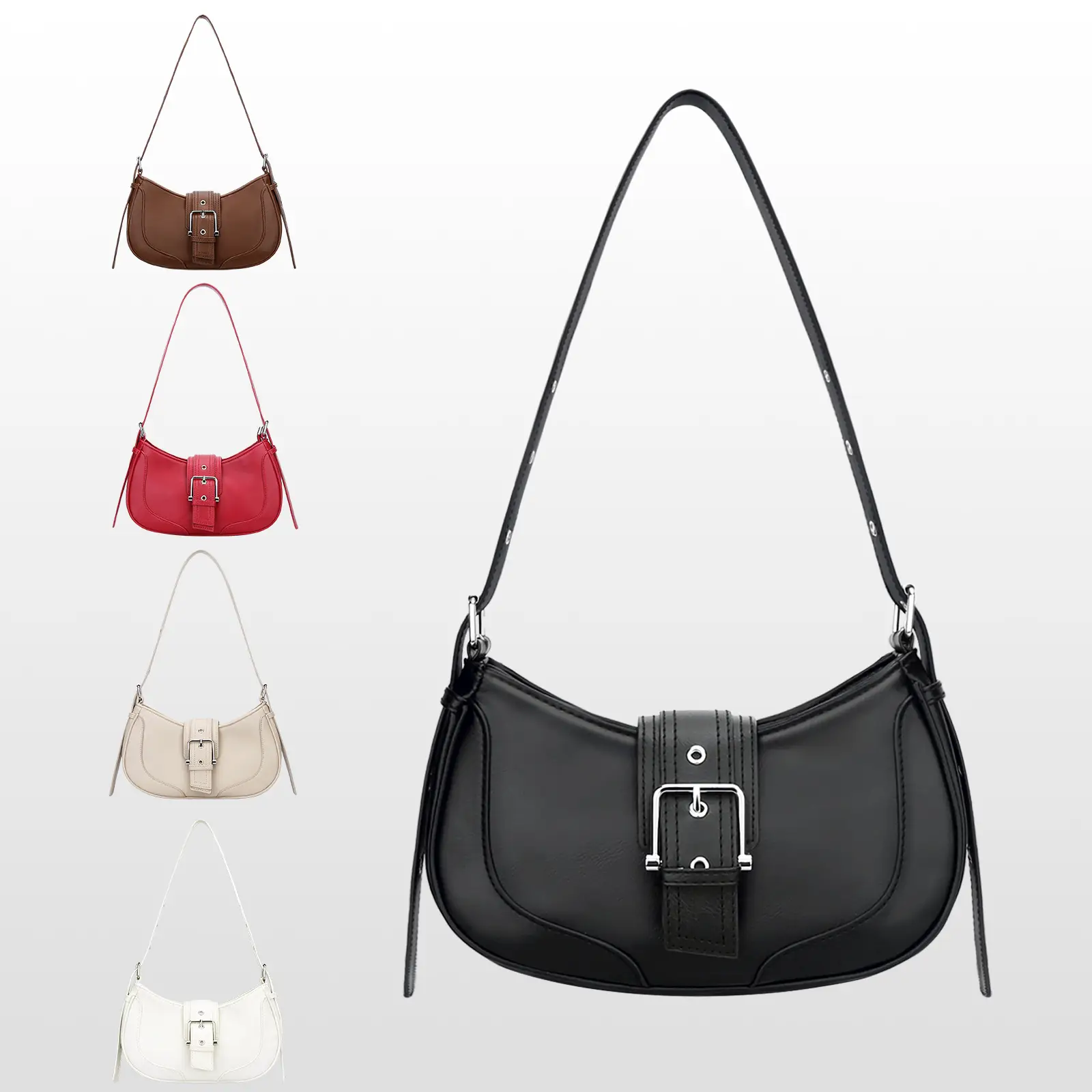 KKXIU Shoulder Bags for Women Retro Crescent Hobo Handbag Y2K Underarm Purse