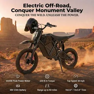 ESKUTE 3500W Peak Mid-Drive E-Bike for Adults | 60-Mile Range, All-Terrain, Dual Seat (For Off-Road & Permitted Street Use Only)