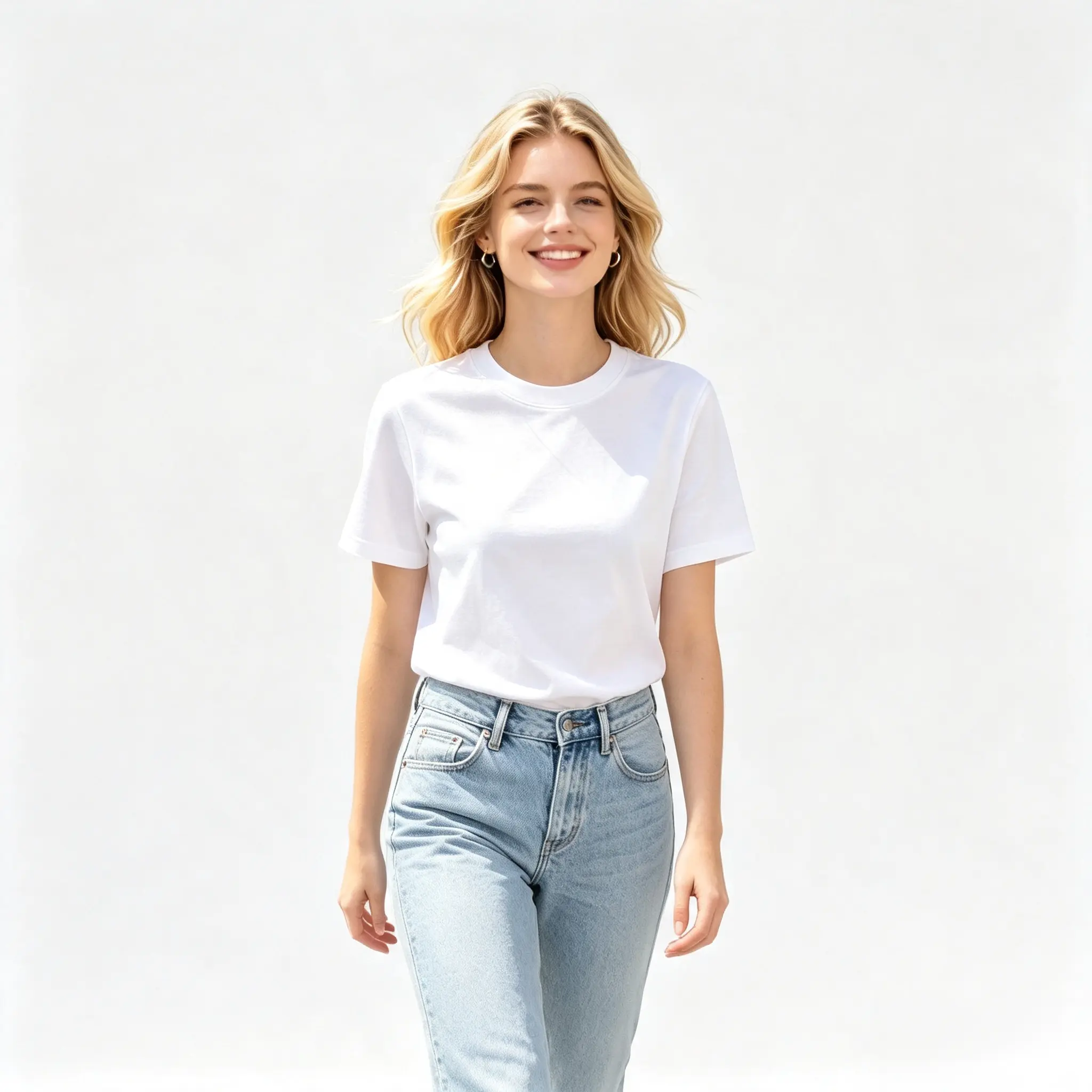 Women’s solid basic crew neck cotton t-shirt, soft breathable short sleeve casual plain tee, plus size friendly everyday streetwear top, 7 neutral colors
