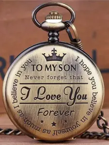 1 Pc Retro Nostalgic "I Love You Forever" Quartz Watch Gift, With A Strong Sense Of Commemoration And Friendship, Very Suitable For Relatives, Lovers Or Friends.