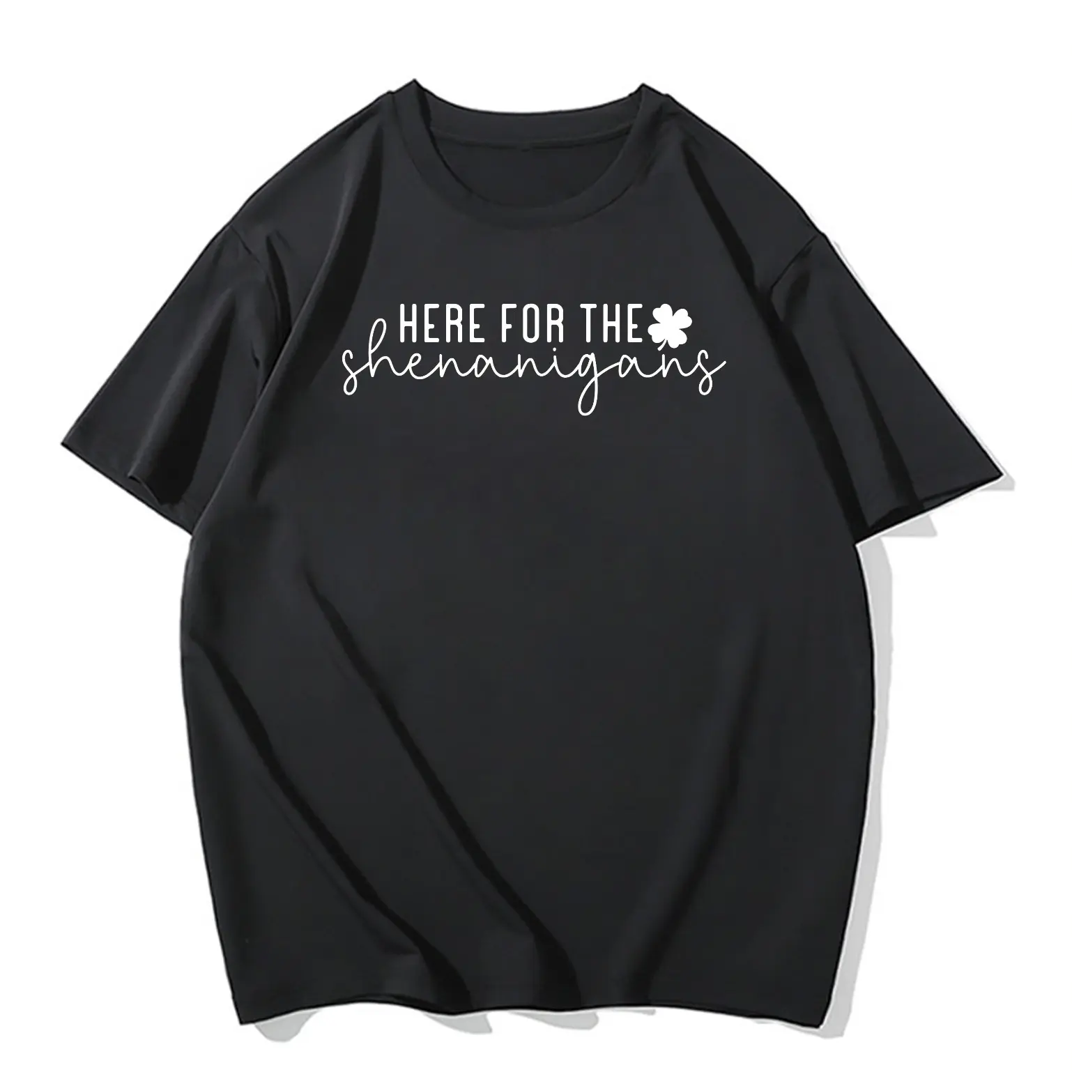 Here for the Shenanigans tshirt, Happy St Patty's Tshirt, Irish Top, Lucky Shamrock TEE