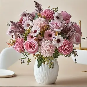 4pcs Elegant Peony and Rose Artificial Flower Set, Lightweight Hydrangea Accents, Stylish Floral Design for Home, Living Room, Festivals, Weddings