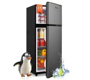 3.6 cu.ft Mini Fridge with Freezer, Perfect for Dorm, Small Spaces, Large Capacity, Energy Efficient- Dark Gray