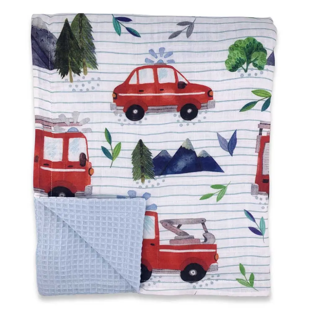 Little Heroes Bamboo Cotton Waffle Blanket