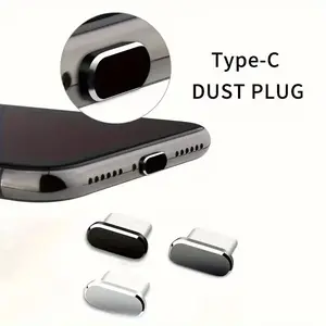 2-Piece Type-C Charging Port Dust Plug Set, Phone Maintenance Accessory, Compact Design, High-Quality Material, Ideal for Mobile Users