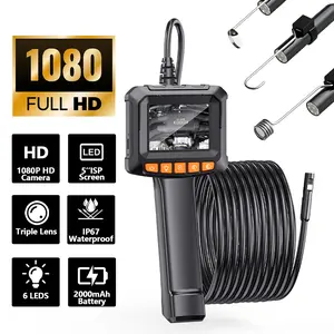 Endoscope Camera with Light - IP67 Waterproof Borescope Camera with 8 Adjustable LED Lights | 2.4" LCD Screen Borescope | HD 1080P Inspection Cameras with 16.5ft Semi-Rigid Cord Tools for Men