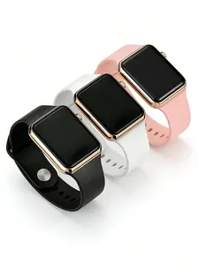 Men Women Electronic Watch Set, Silicone Strap LED Digital Display, Casual Analog-Digital Wristwatch, Trendy Wristwatch, Perfect Gift for Him Her