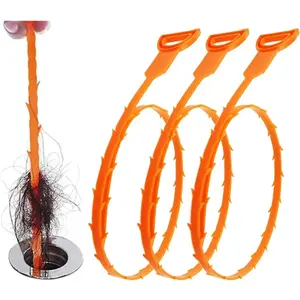 3-Pack 25" Drain Snakes - Hair Clog Remover Tool - Flexible Pipe Cleaner - Sewer & Drain Relief - Bathroom/Kitchen Maintenance Essential