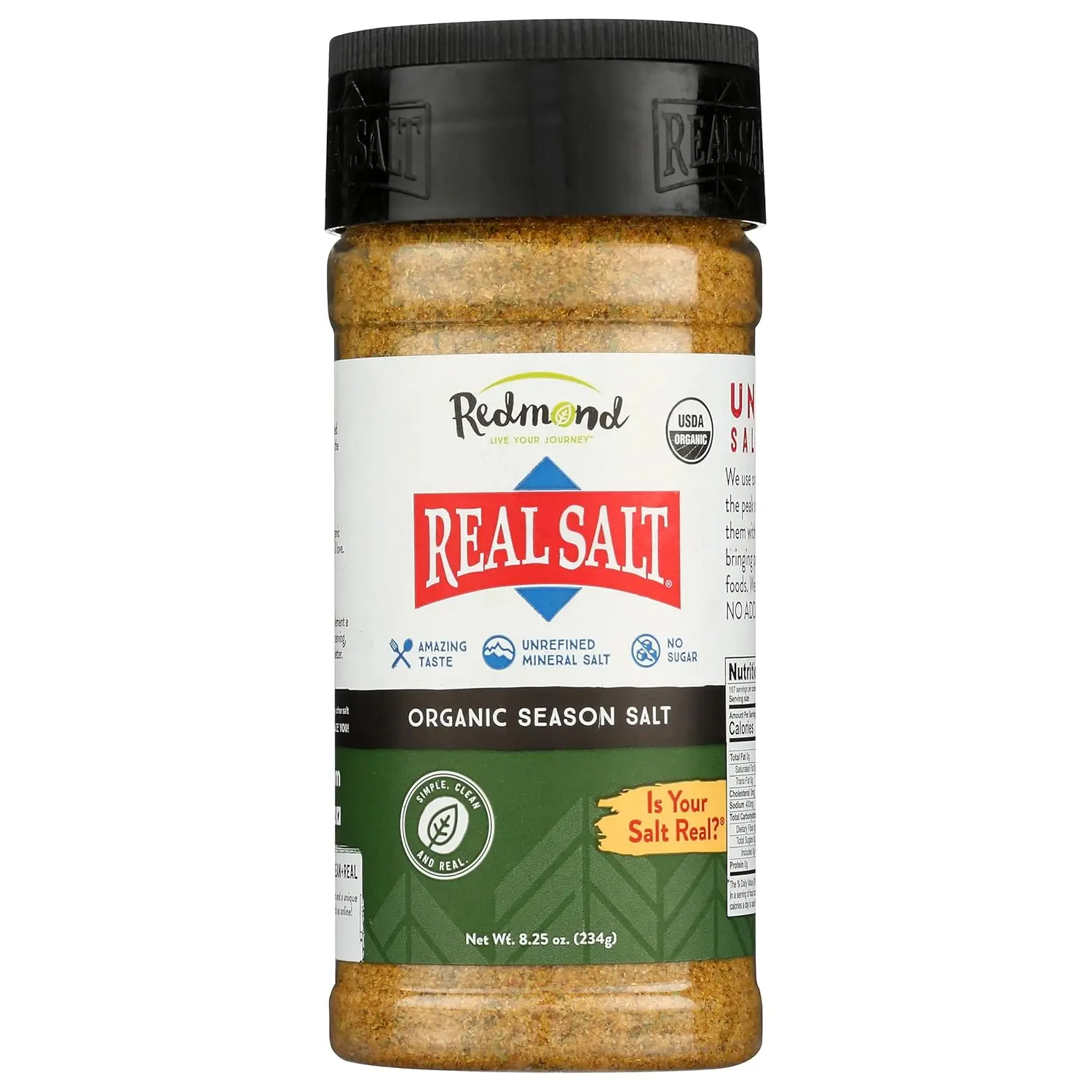 Redmond - Real Salt Seasoning, Natural Unrefined Gluten Free 8.25 Ounce