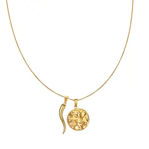 Moneta Chili Necklace with Gold Chain and Pendant, Features Chili-Shaped Pendant