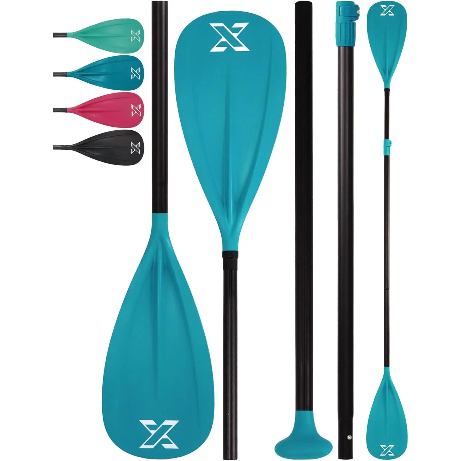 Paddle Board Paddle, 3 or 4 Piece Adjustable SUP Paddle, Detachable Floating Kayak Paddles, Lightweight Oar with Premium Durable Fiber Blade for Paddleboard Surfing Water Sports