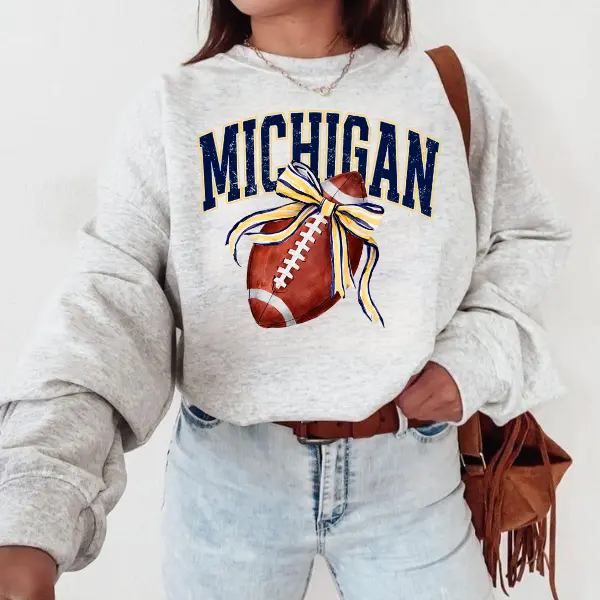 Michigan football sweatshirt, bow Michigan Sweater, cute football Shirts, wolverines football