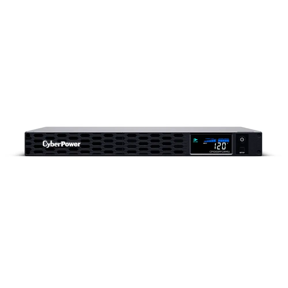 CyberPower CP1000PFCRM1U PFC Sinewave UPS Battery Backup, 1000VA/600W, 6 Outlets, AVR, 1U Rackmount, UL Certified