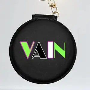 VAIN Round Keychain Mirror with Gold Link
