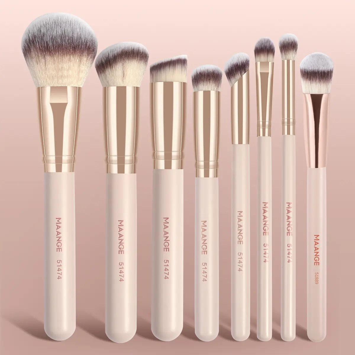 MAANGE 8-Piece Makeup Brush Set, Multifunctional Cosmetic Brushes, Face Makeup Brushes, Foundation Powder Blush Contour Concealer Eyeshadow Brushes, Professional Beauty Tools for Foundation, Blush, Eyeshadow and Concealer Application, Complexion Brush Set