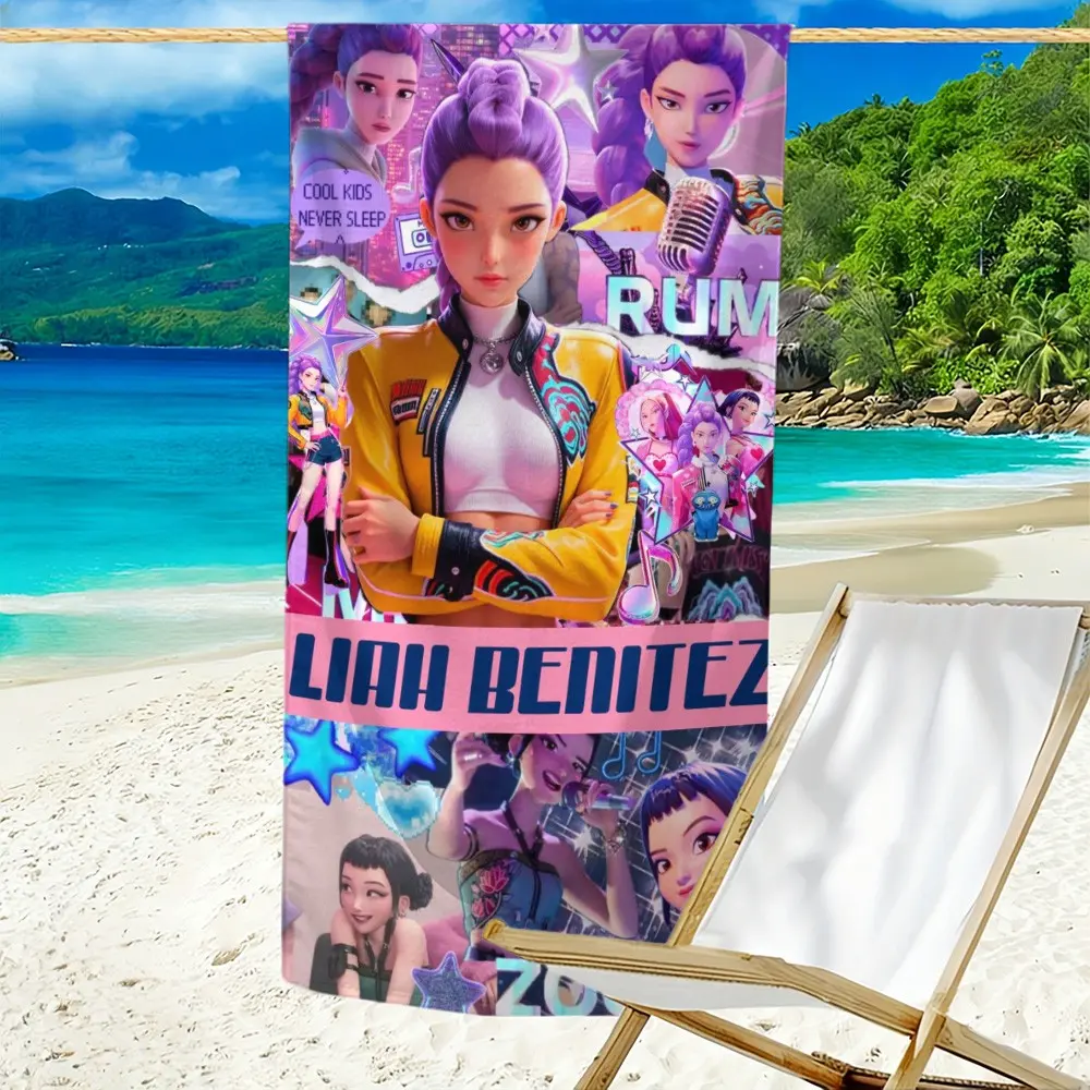 K-Pop Glitter Bath Towel, Soft Microfiber Fabric, Quick-Dry and Absorbent, Perfect for Beach Pool Bathroom, Ideal Gift