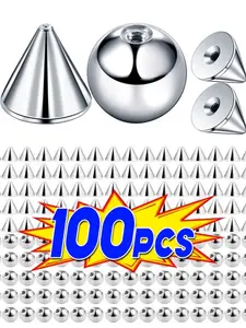 100pcs 3mm Stainless Steel Replacement Balls, Silver Color Piercing Parts, Nose Lip Tragus Helix, Body Jewelry Accessories, Gifts