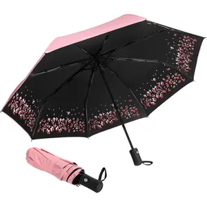 Sun Umbrella-Auto Open Close Folding Rain Umbrella,Waterproof Travel Parasol Umbrellas