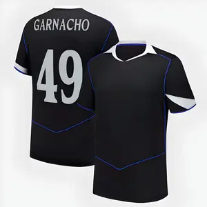 Black Color CHE Garnacho 3rd Soccer Jersey, CHE Garnacho Black Short Sleeve 3rd Edition Soccer Shirt