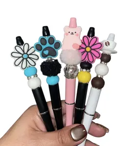 Pre Made / Custom Beaded Pen with Silicone Focal or Character