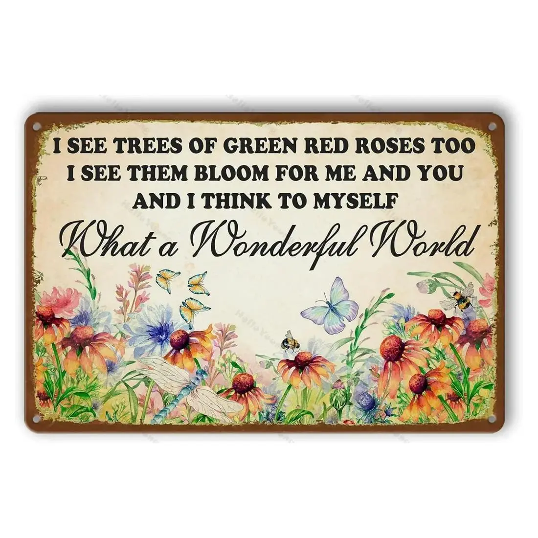 Vintage Metal Garden Sign, Outdoor Garden Sign, Farm Wall Accent, Wall Decor for Home Garden Farm, Garden Sign, Home Decor