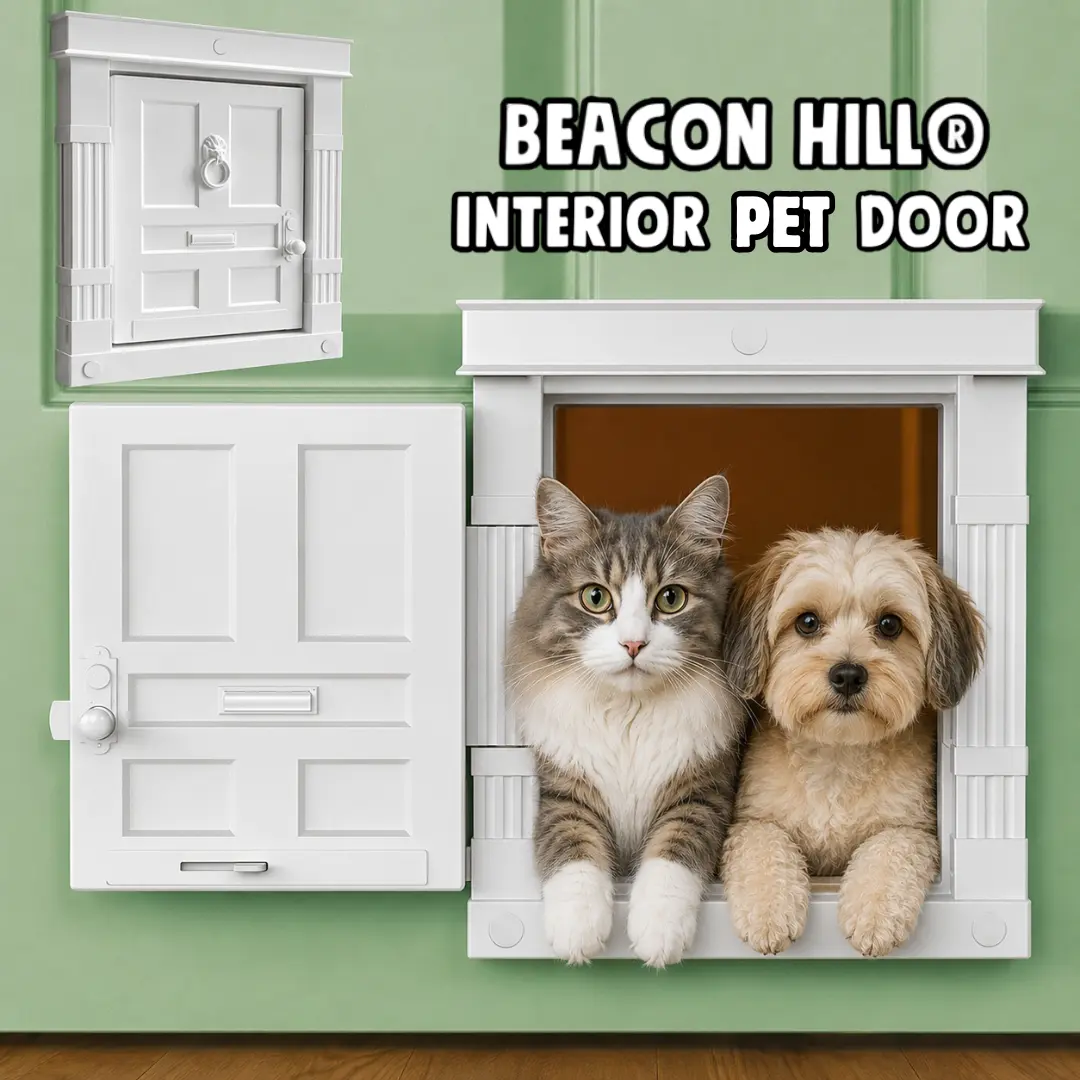Beacon Hill Interior Pet Door - Raised Pet Door with No Flap, Lockable, Easy Installation, Spacious Door for Pets Up to 25 lbs
