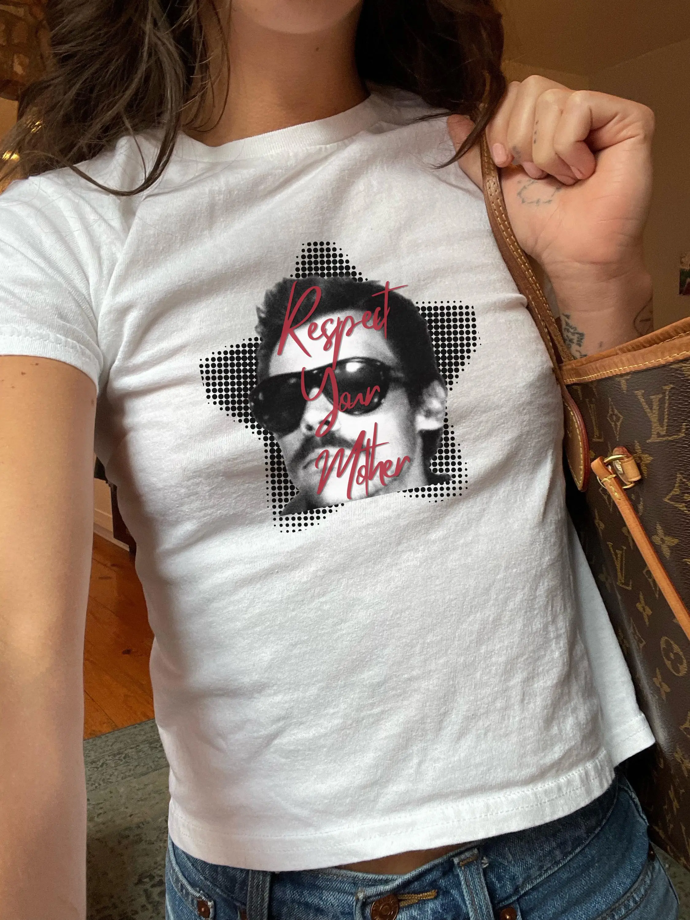 Respect Your Mother Baby Tee, Harry Album Merch Tour Concert Womens Baby Tee, Vintage Inspired Graphic Tee, Y2K Crop Top, Music Fan Shirt