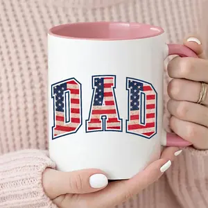 Patriotic Dad Mug, American Flag Coffee Mug, Father's Day Gift for Dad, USA Dad Cup, New Dad Gift.