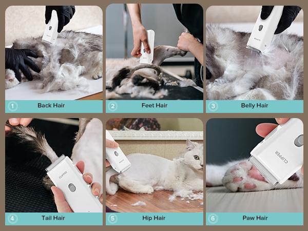 Dog Clipper for Matted & Long Hair,Quiet Pet Paw Hair Trimming Groomer,Handy Cordless Rechargeable Waterproof Shaver Kits for Cats,Small Dogs & Pets