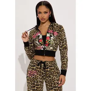 Ed Hardy Sacred Heart Leopard Zip Up Hoodie - Leopard 4