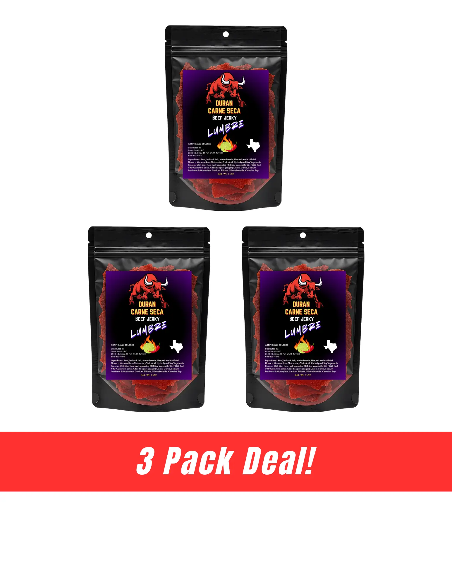 3 Pack Duran Carne Seca Lumbre! 3 Pack Duran Carne Seca Lumbre!