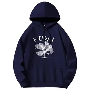 Holafish Women F-Caw-F Hoodies, Halloween Hoodies, Fall Hoodies, Raven Crow Funny Hoodies  Women's Print Short Sleeve Sweatshirts