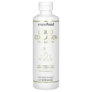 Codeage Nanofood, Liquid Collagen, Trim & Glow, French Vanilla, 15.22 fl oz (450 ml)
