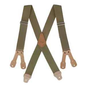 CTM Men's 2-Inch Wide Non-Elastic Button-End Work Suspenders