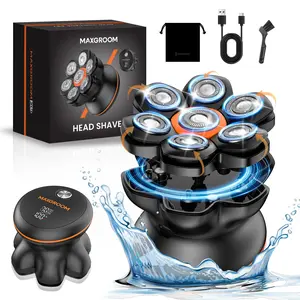 MAXGROOM 7D Head Shavers for Bald Men, Electric 360 Degree Waterproof Head Hair Shaver, Long Battery Life, Wet/dry Grooming Shaver & Accessories, for Head and Beard, Smooth Shaving Experience, Great Gift