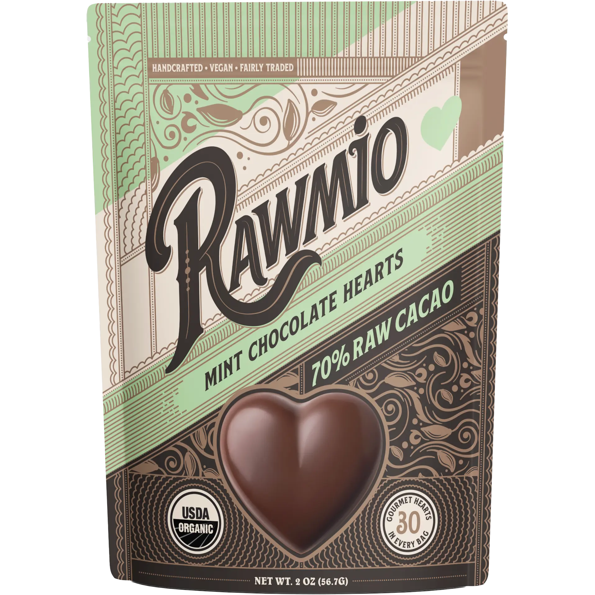 Raw Mint Chocolate Hearts