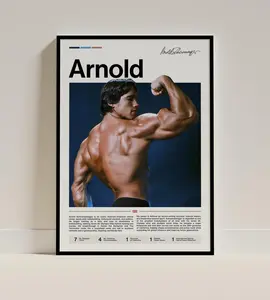 Arnold Schwarzenegger Poster, Bodybuilding Legend Fitness Art Print, Gym Wall Decor, Sports Motivation Print