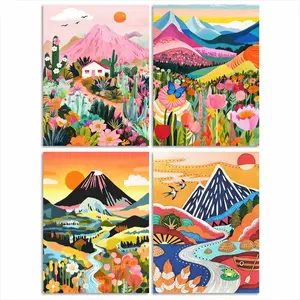 5D Diamond Painting Art Landscape Flowers Full Circle Diamond Art Set, Adult Mosaic Inlay Kit, for home wall decoration, 11.81 x 15.75 inches outdoorfun